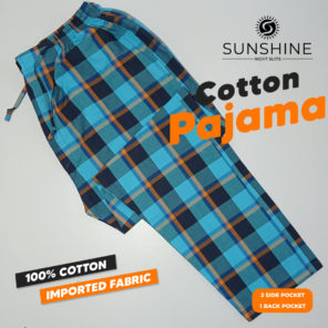 Buy cyan check cotton Pajama For men. Best Brand In Pakistan.