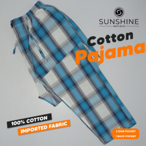 Buy sea blue check cotton Pajama For men. Best Brand In Pakistan.