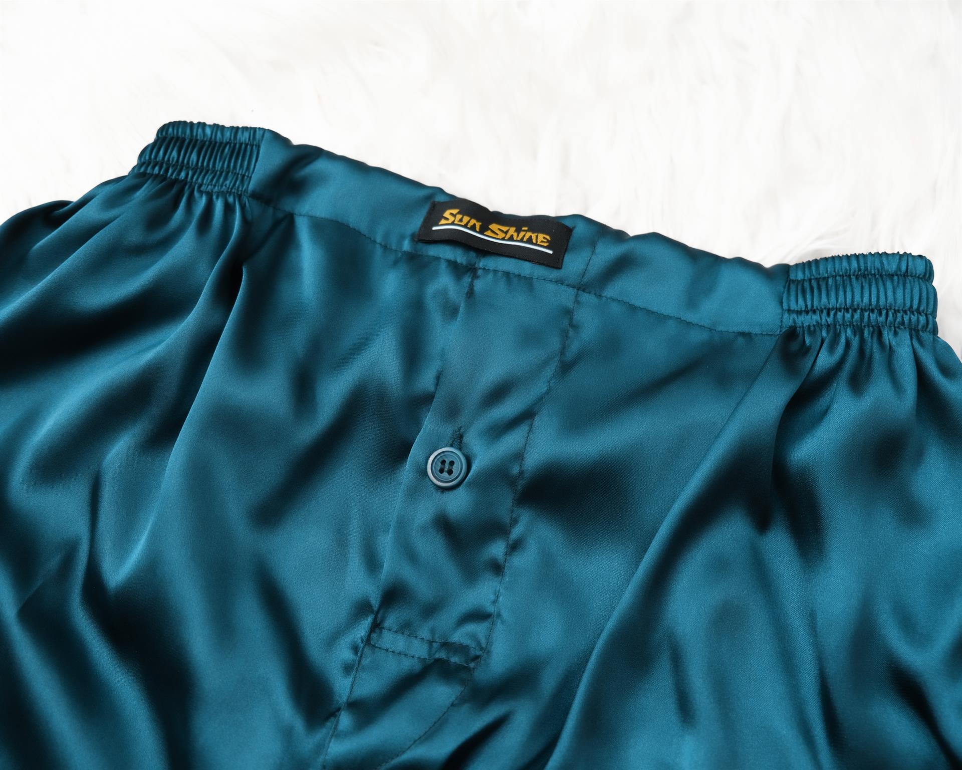 Silk Boxer Shorts Teal | Pajamas - Nightwears