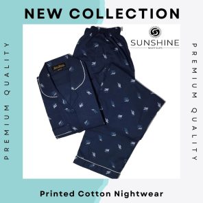 Buy Navy Blue Cotton Nightdress for Women - Comfortable Sleepwear