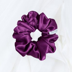 Dark Magenta Silk Scrunchies - Luxurious Hair Accessories for Women