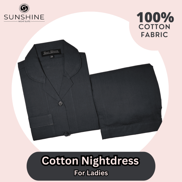 Buy Malaysian Grey Plain Cotton Nightdress for Women - Comfortable Sleepwear