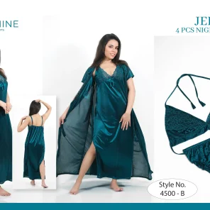 Teal Silk Nighty 4500-B Set For women In Pakistan. Shop Now