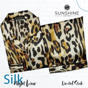 Tiger Printed Silk Nightdress for Women - Luxurious Sleepwear