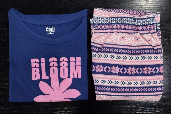 Stylish women Bloom T-shirt pajama set for relaxation in Pakistan