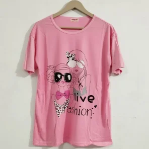 Stylish women Light Pink T-shirt pajama set for relaxation in Pakistan