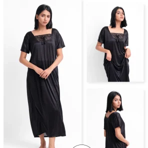 Black Silk Jersey Nighty Set For women In Pakistan. Shop Now