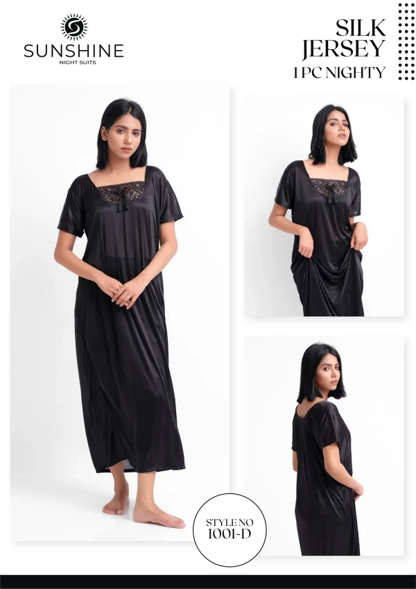 Black Silk Jersey Nighty Set For women In Pakistan. Shop Now