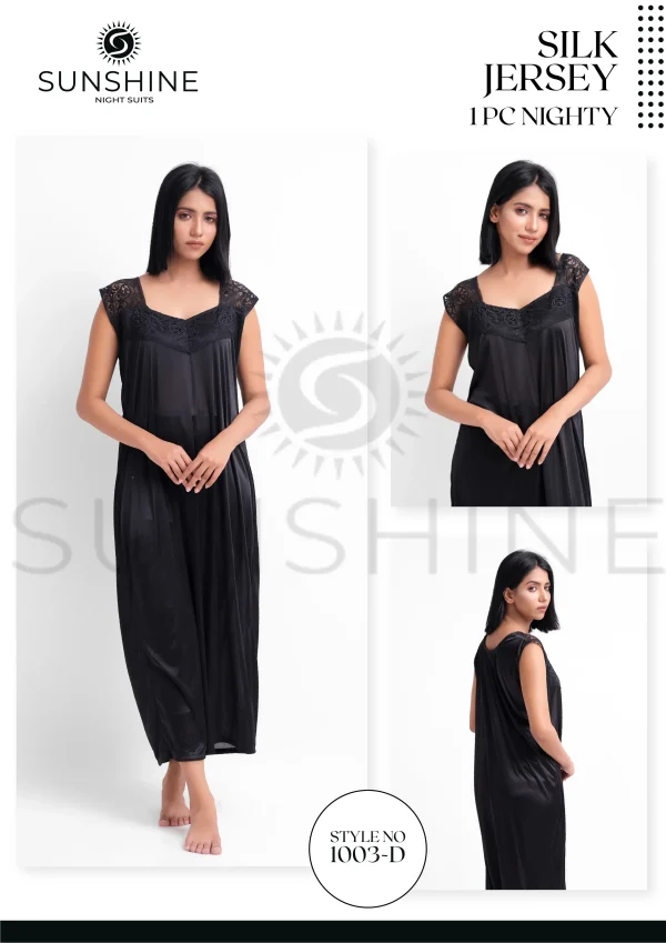 Black Silk Jersey Nighty 1003-D Set For women In Pakistan. Shop Now