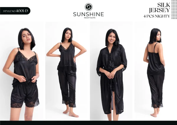 Black Silk Nighty 4001-D Set For women In Pakistan. Shop Now