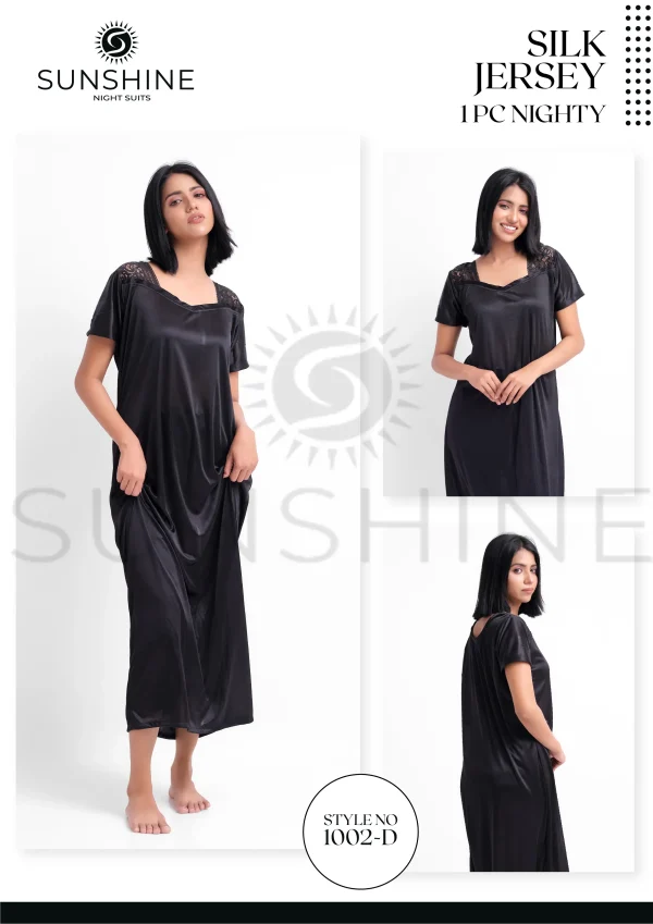 Black Silk Jersey Nighty 1002-D Set For women In Pakistan. Shop Now