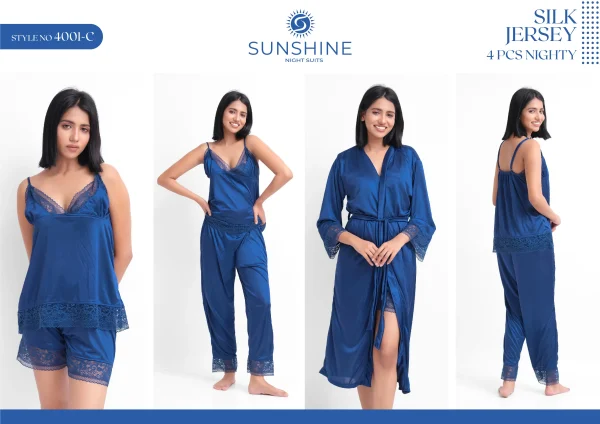 Blue Silk Nighty 4001-C Set For women In Pakistan. Shop Now