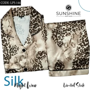 Printed Silk Nightdress LPS-145 for Women - Luxurious Sleepwear