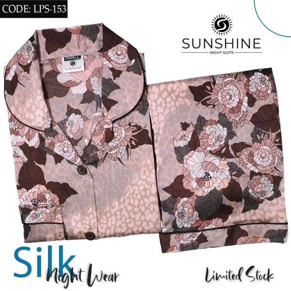 Printed Silk Nightdress LPS-154 for Women - Luxurious Sleepwear