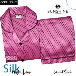 Printed Silk Nightdress LPS-155 for Women - Luxurious Sleepwear
