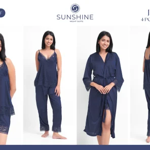 N-Blue Silk Nighty 4001-F Set For women In Pakistan. Shop Now