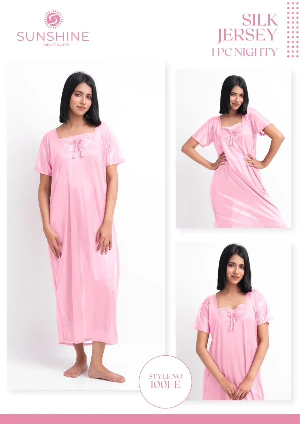 Pink Silk Jersey Nighty 1001-E Set For women In Pakistan. Shop Now