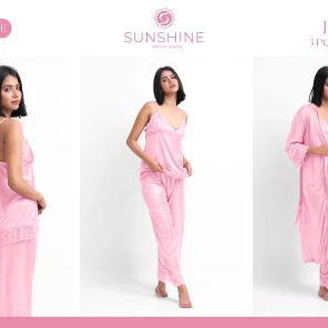 Pink Silk Jersey Nighty 3000-E Set For women In Pakistan. Shop Now