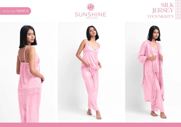 Pink Silk Jersey Nighty 3000-E Set For women In Pakistan. Shop Now