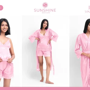 Pink Silk Nighty 3001-E Set For women In Pakistan. Shop Now