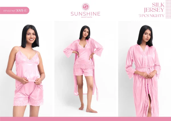 Pink Silk Nighty 3001-E Set For women In Pakistan. Shop Now