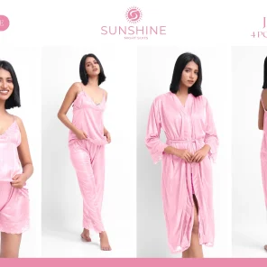 Pink Silk Nighty 4001-E Set For women In Pakistan. Shop Now