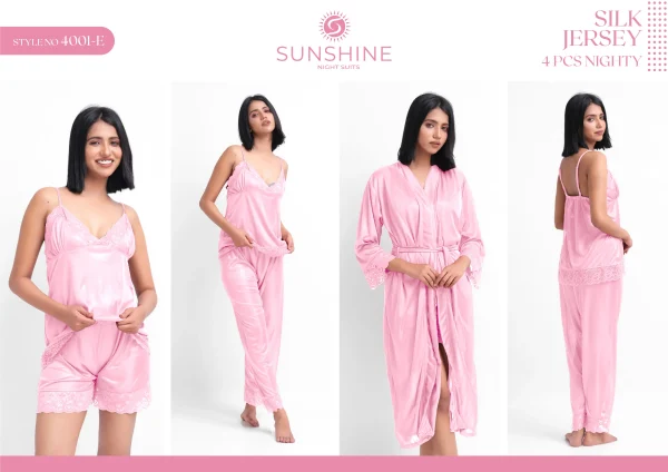 Pink Silk Nighty 4001-E Set For women In Pakistan. Shop Now