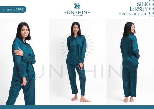 Silk Jersey Pajamas Set 2550-B For Women in Pakistan - Easy wear, stylish design, ultimate comfort.