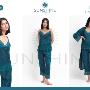 Teal Silk Jersey Nighty 3000-B Set For women In Pakistan. Shop Now