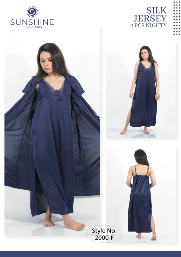 N-Blue Silk Nighty 2000-F Set For women In Pakistan. Shop Now