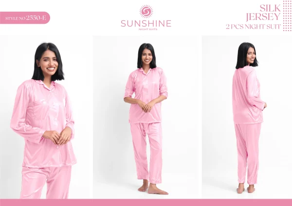 Silk Jersey Pajamas Set 2550-E For Women in Pakistan - Easy wear, stylish design, ultimate comfort.