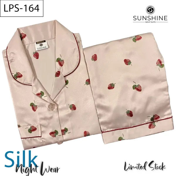 Printed Silk Nightdress LPS-164 for Women - Luxurious Sleepwear