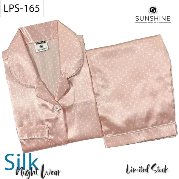 Printed Silk Nightdress LPS-165 for Women - Luxurious Sleepwear