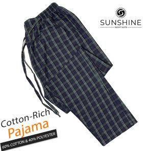 Buy Navy Blue green check cotton rich Pajama For men. Best Brand In Pakistan.