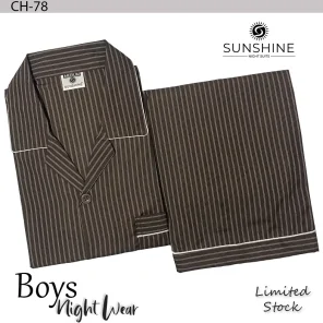 CH-78 Brown Stripe Nightwear For Boys. Comfortable and stylish sleepwear for boys. Shop Now