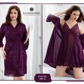 Purple Silk Bridal Nighty 2001-H Set For women In Pakistan. Shop Now