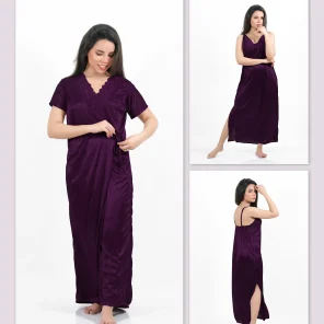 Purple Silk Nighty 2000-H Set For women In Pakistan. Shop Now