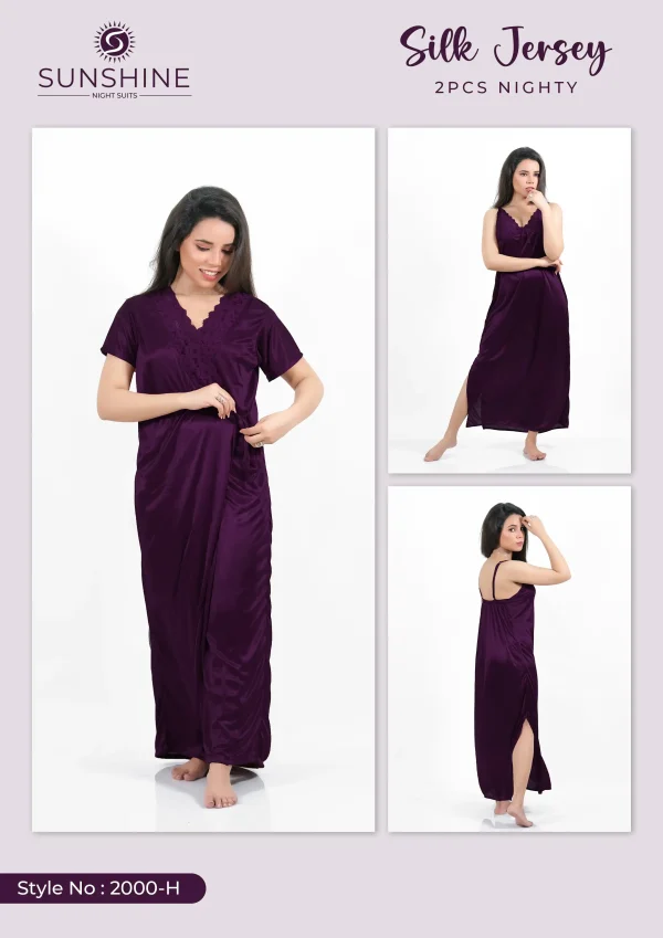Purple Silk Nighty 2000-H Set For women In Pakistan. Shop Now