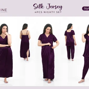 Purple Silk Nighty 4000-H Set For women In Pakistan. Shop Now