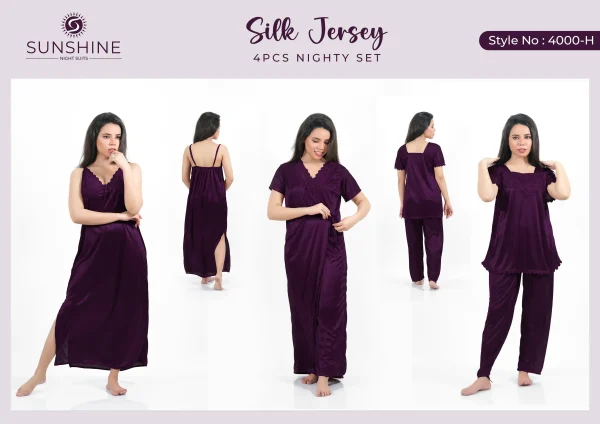Purple Silk Nighty 4000-H Set For women In Pakistan. Shop Now