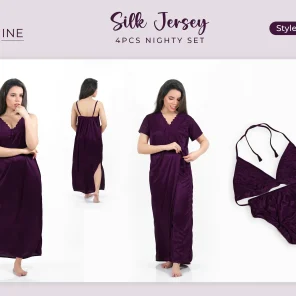 Purple Silk Nighty 4500-H Set For women In Pakistan. Shop Now