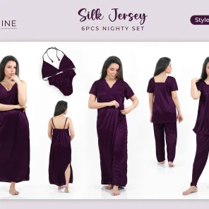 Purple Silk Nighty 6000-H Set For women In Pakistan. Shop Now