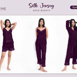 Purple Silk Nighty 4001-H Set For women In Pakistan. Shop Now