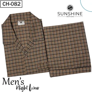 Camel Check Night Suit for Men CH-82- Luxurious Sleepwear. Shop Now