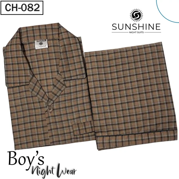 Camel Check Nightwear for Boys CH-82- Luxurious Sleepwear. Shop Now