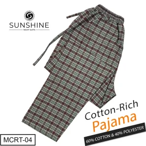 Green Check Cotton Rich Trousers MCRT-04 For men. Best Brand In Pakistan.