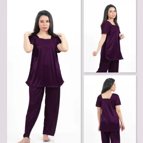 Purple Silk Jersey Pajama 2500-H. For Women in Pakistan - Easy wear, stylish design, ultimate comfort.