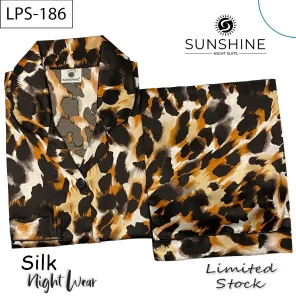 Cheetah Printed Silk Nightdress LPS-186 for Women- Luxurious Sleepwear